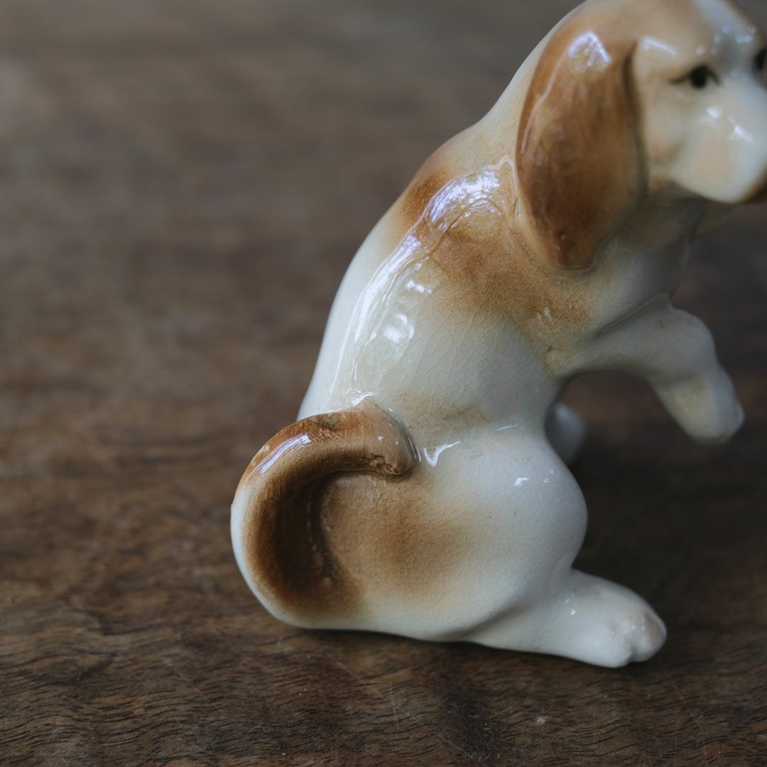 ヴィンテージフィギュリン 犬の陶器オブジェ イギリス 置物6