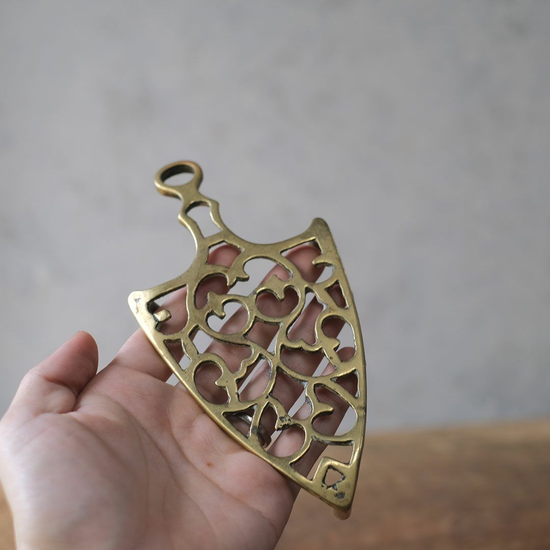 アンティークトリベット イギリス 真鍮 シンプル5