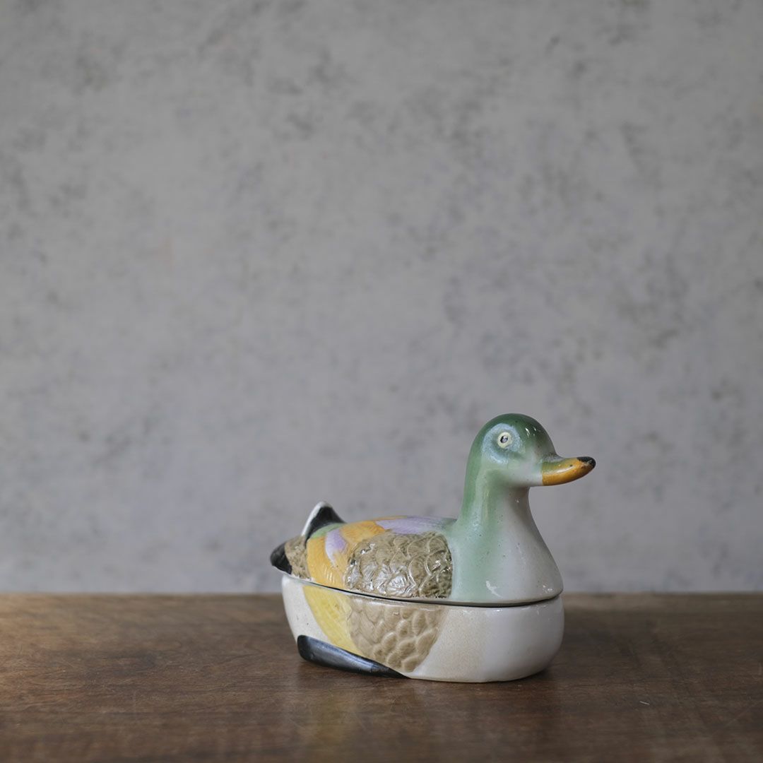 ヴィンテージ ダックテリーヌポット フランス 陶器 鴨2