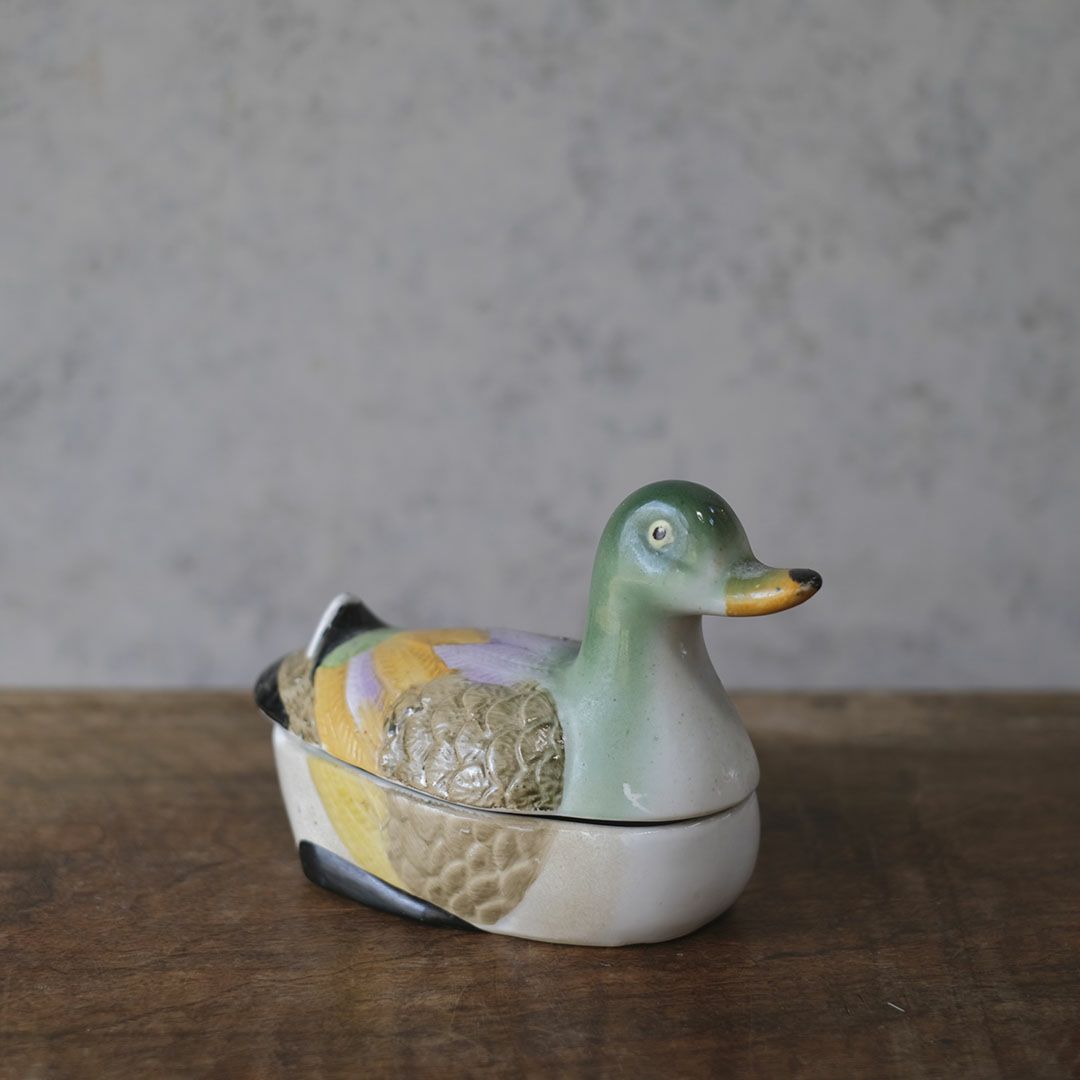 ヴィンテージ ダックテリーヌポット フランス 陶器 鴨3