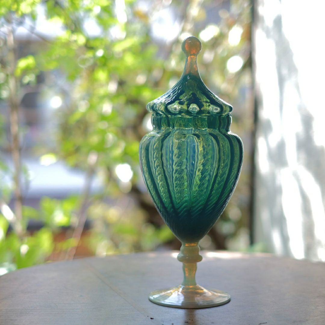 アンティークオパールセントポット イギリス オブジェ1