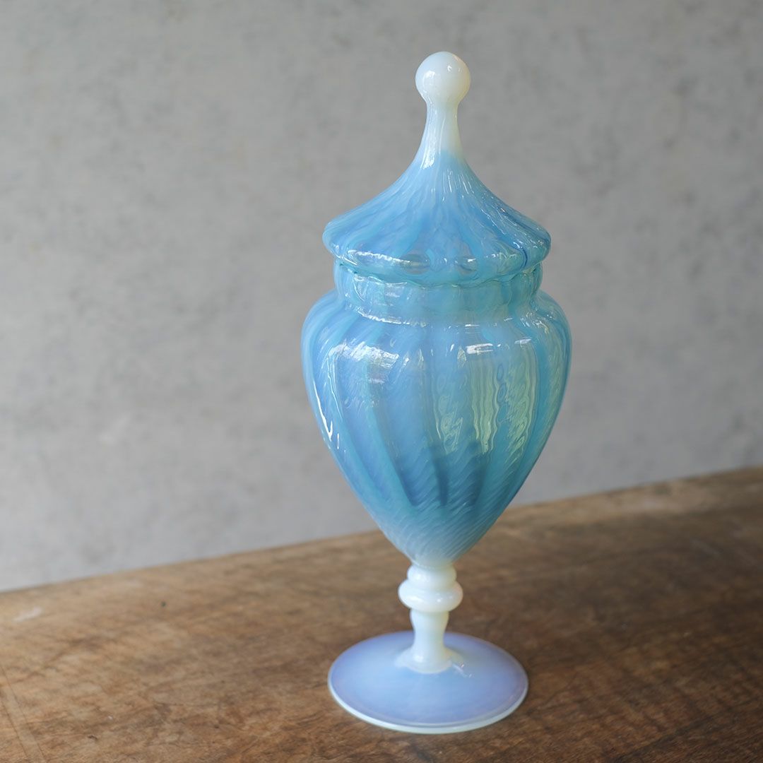 アンティークオパールセントポット イギリス オブジェ2