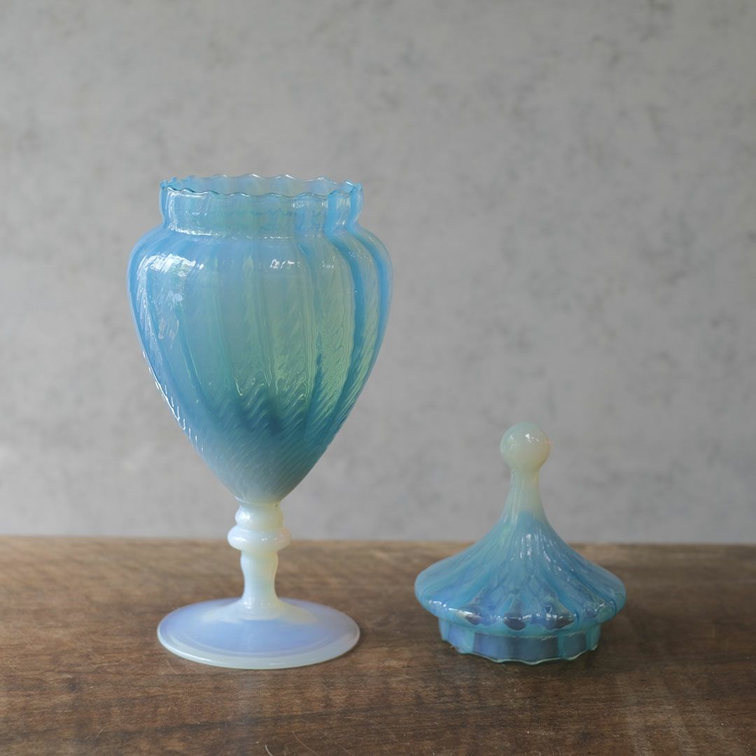 アンティークオパールセントポット イギリス オブジェ3