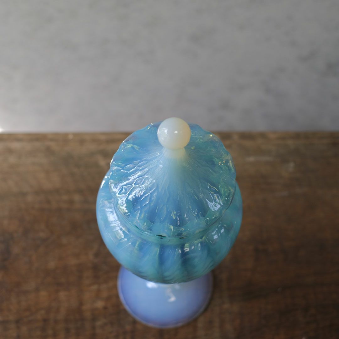 アンティークオパールセントポット イギリス オブジェ10