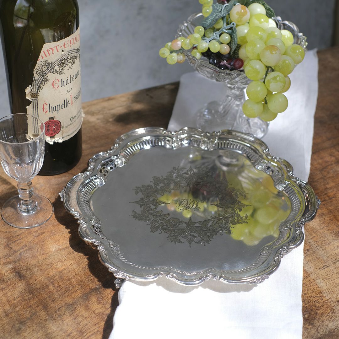 アンティークトレイ シルバープレート イギリス 銀メッキ