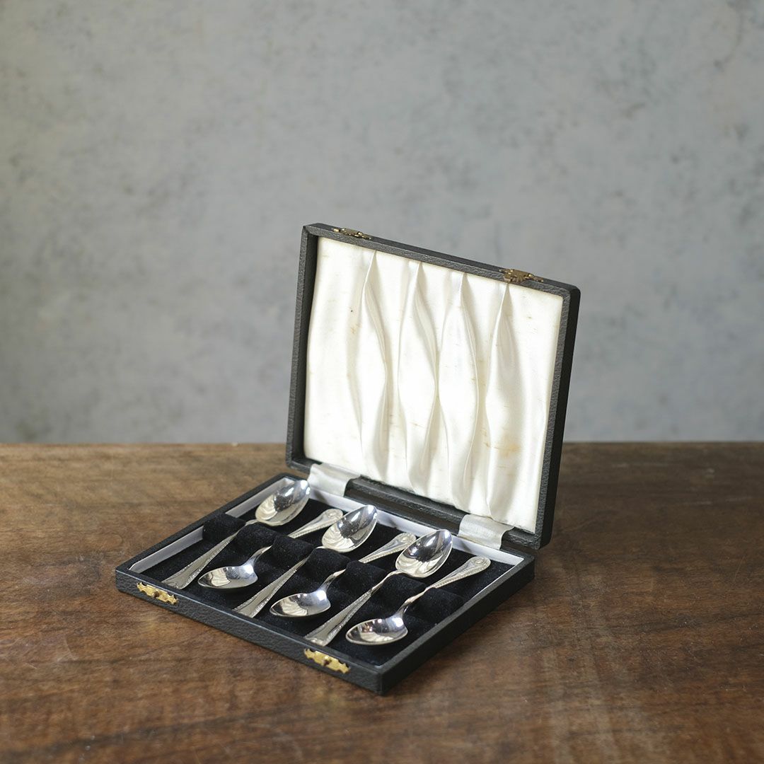 アンティーク ティースプーンセット 専用ボックス イギリス 銀メッキ シルバープレート