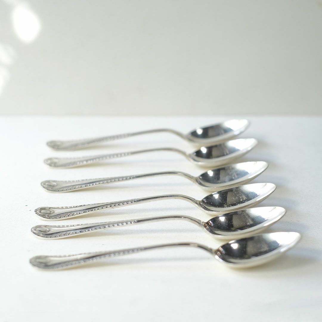 アンティーク ティースプーンセット 専用ボックス イギリス 銀メッキ シルバープレート5