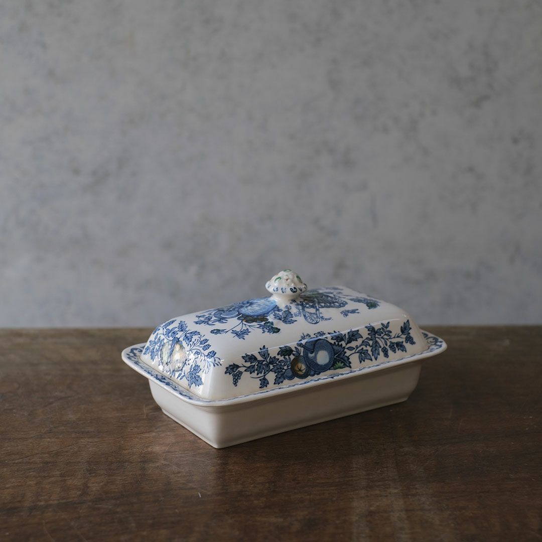 アンティークバターディッシュ MASON メイソン イギリス 陶器 シノワズリ