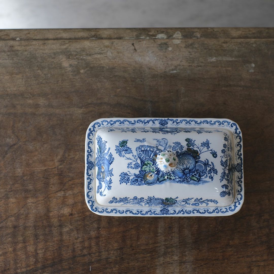 アンティークバターディッシュ MASON メイソン イギリス 陶器 シノワズリ3