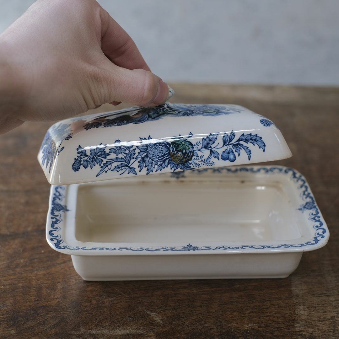 アンティークバターディッシュ MASON メイソン イギリス 陶器 シノワズリ4