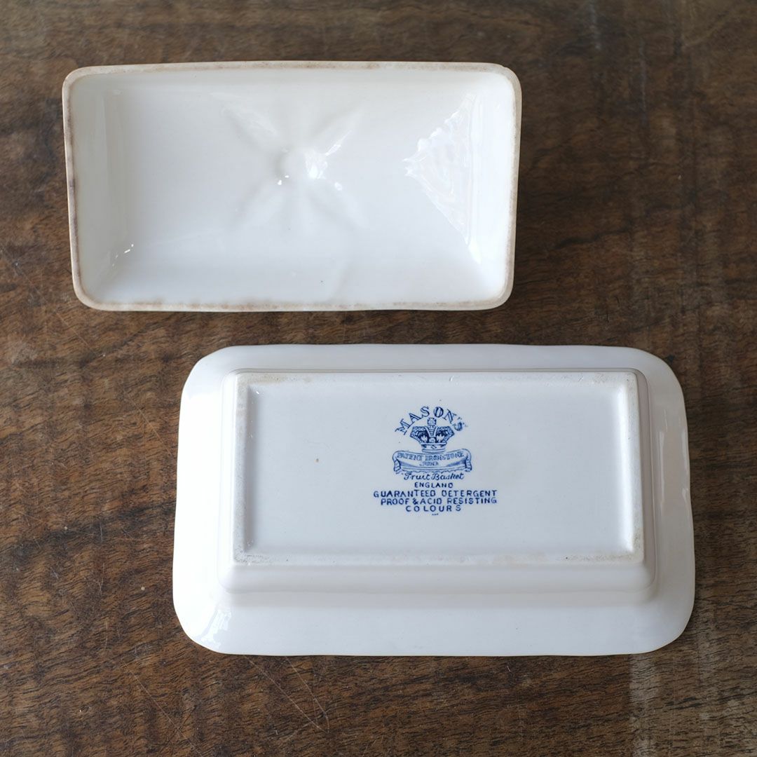 アンティークバターディッシュ MASON メイソン イギリス 陶器 シノワズリ6