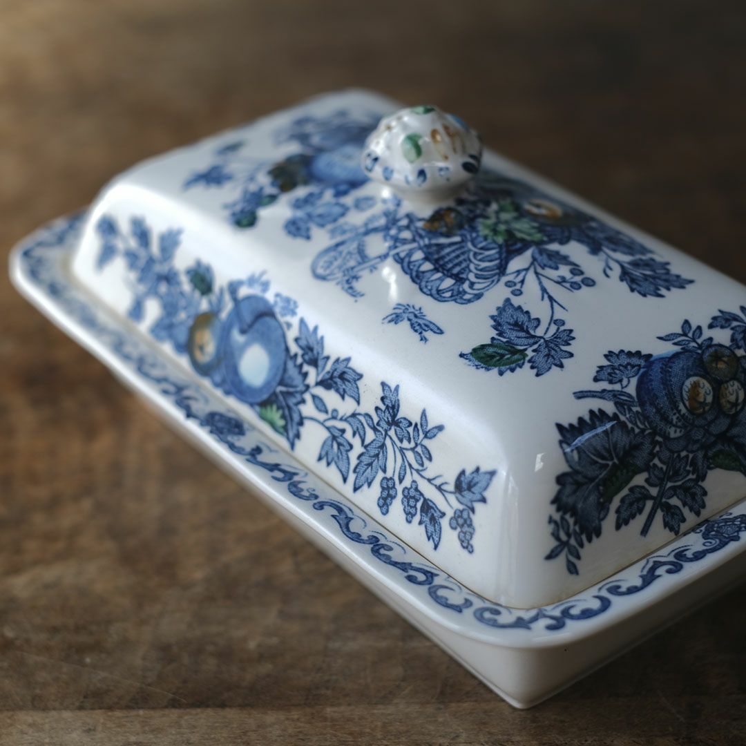 アンティークバターディッシュ MASON メイソン イギリス 陶器 シノワズリ7