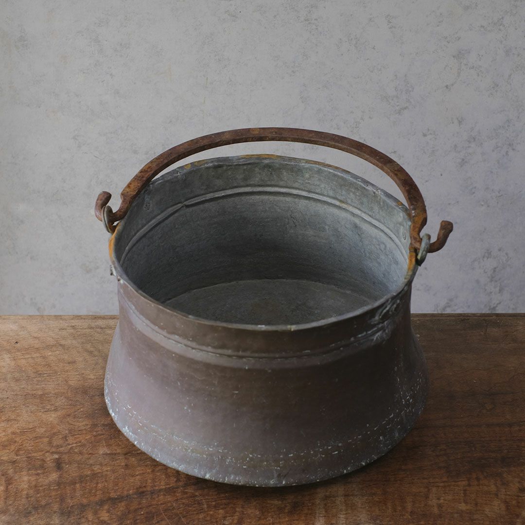 アンティーク 銅鍋 イギリスで19世紀中期に作られたコッパー製の古い大鍋 コルドロン アンティーク雑貨3