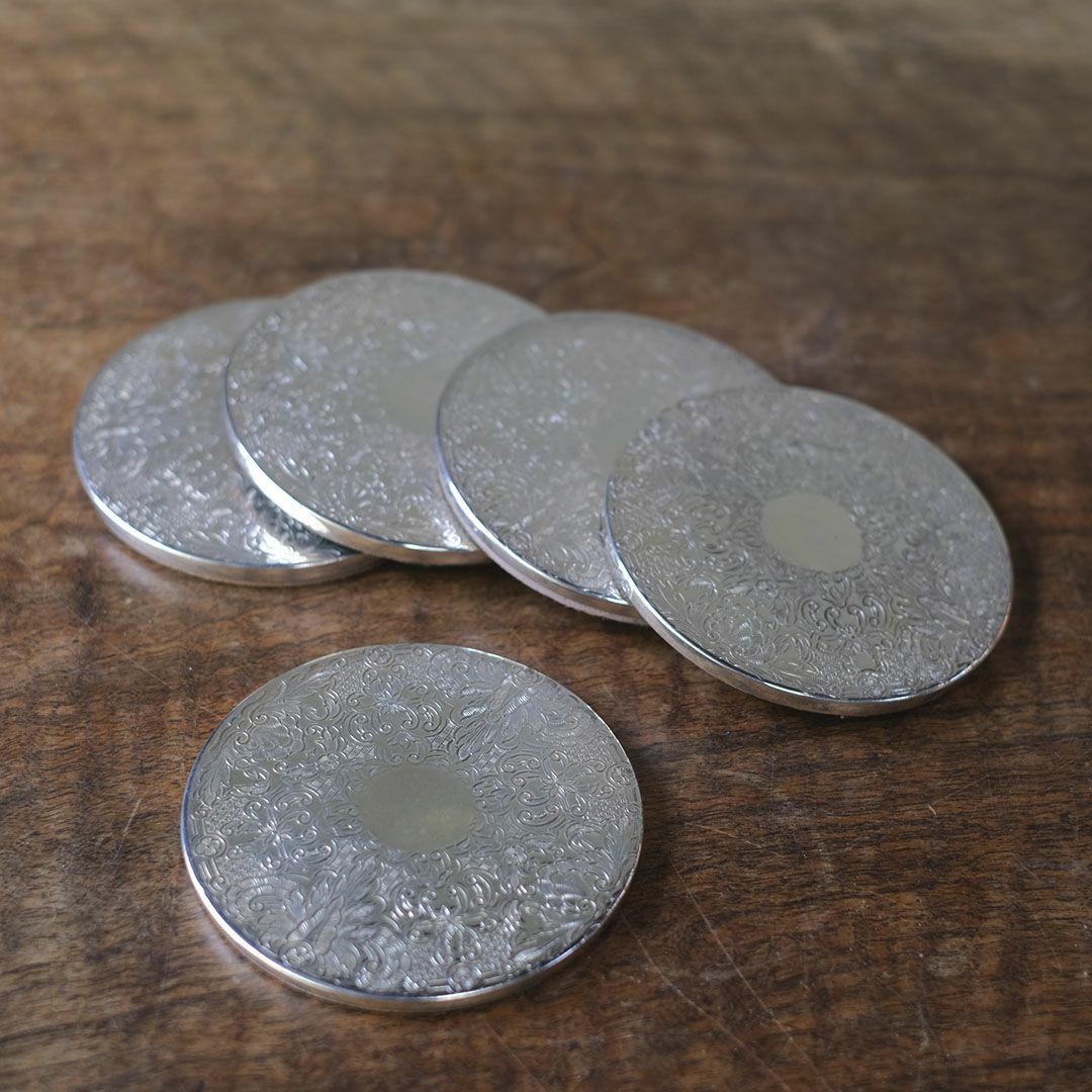 ヴィンテージコースター イギリス シルバープレート(バラ売り)2