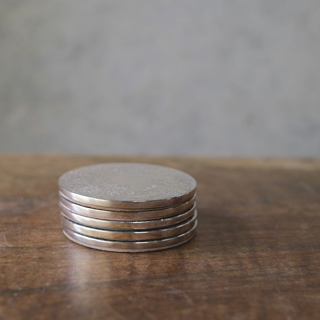 ヴィンテージコースター イギリス シルバープレート(バラ売り)3