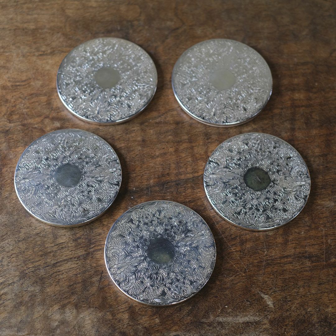 ヴィンテージコースター イギリス シルバープレート(バラ売り)7