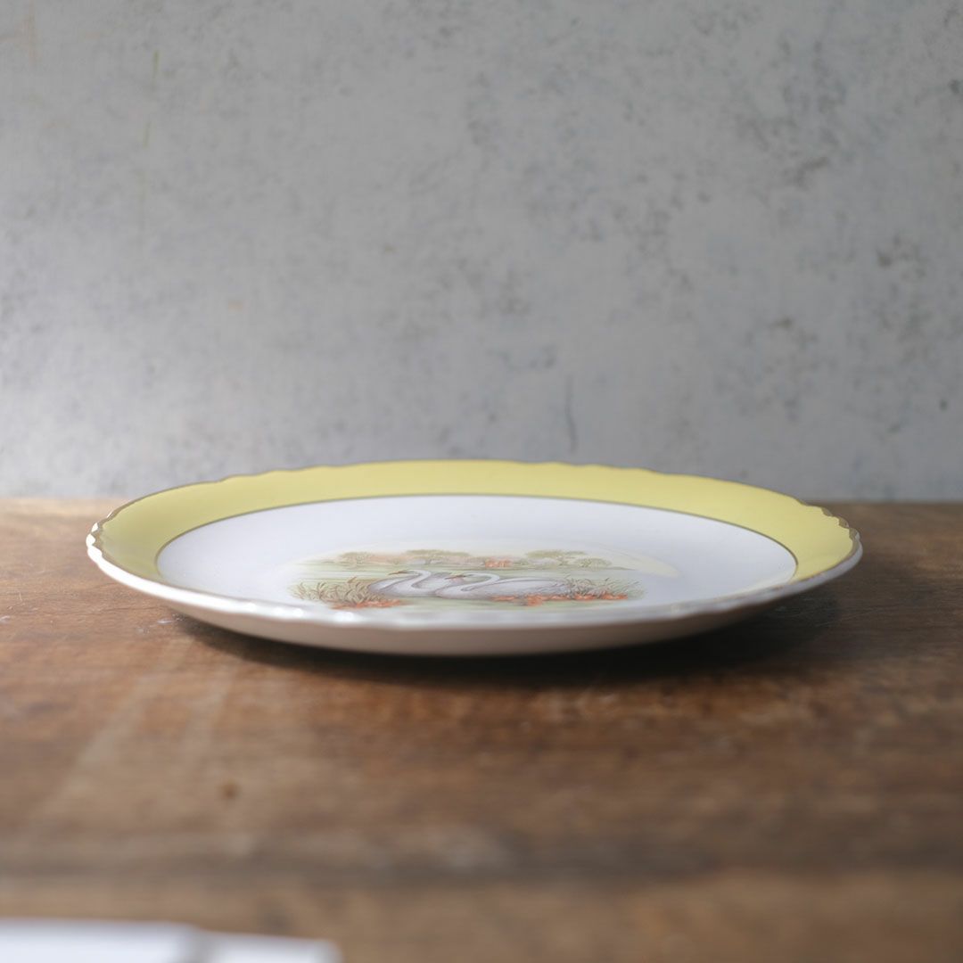 アンティーク皿 白鳥 フランス Moulin des Loups & Hamage ディナープレート アンティーク食器3