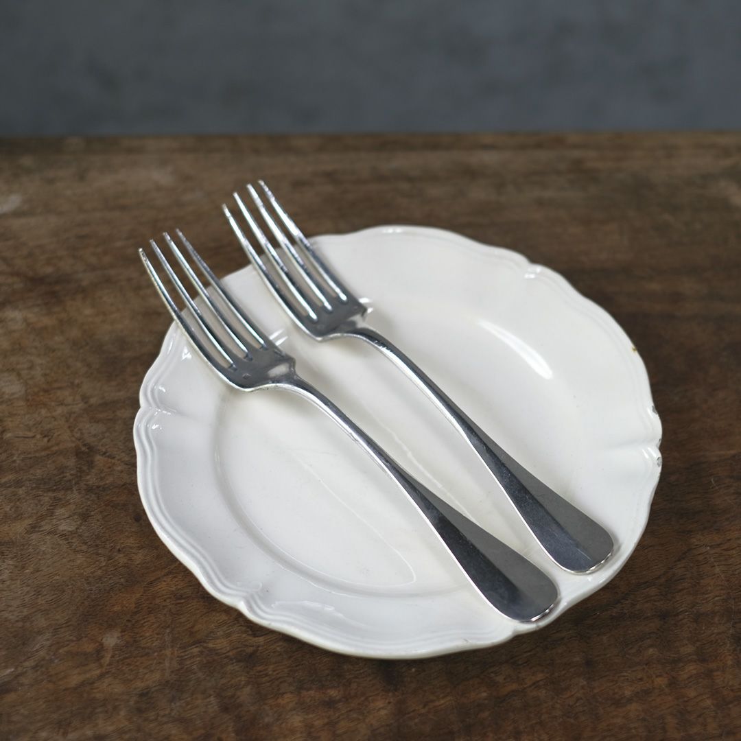 アンティークディナーフォーク フランス 銀メッキ シルバープレート