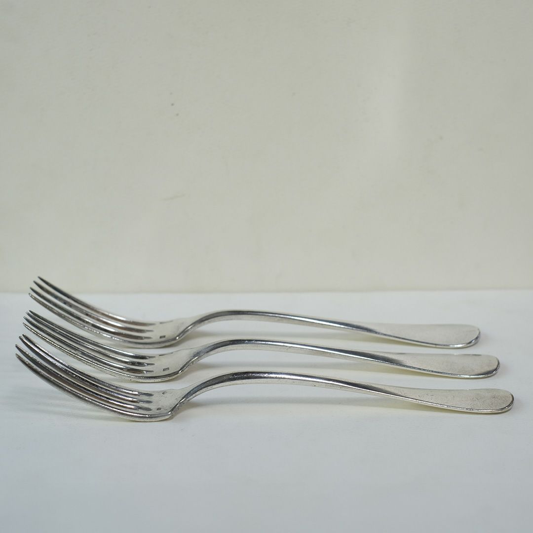 アンティークディナーフォーク フランス 銀メッキ シルバープレート5