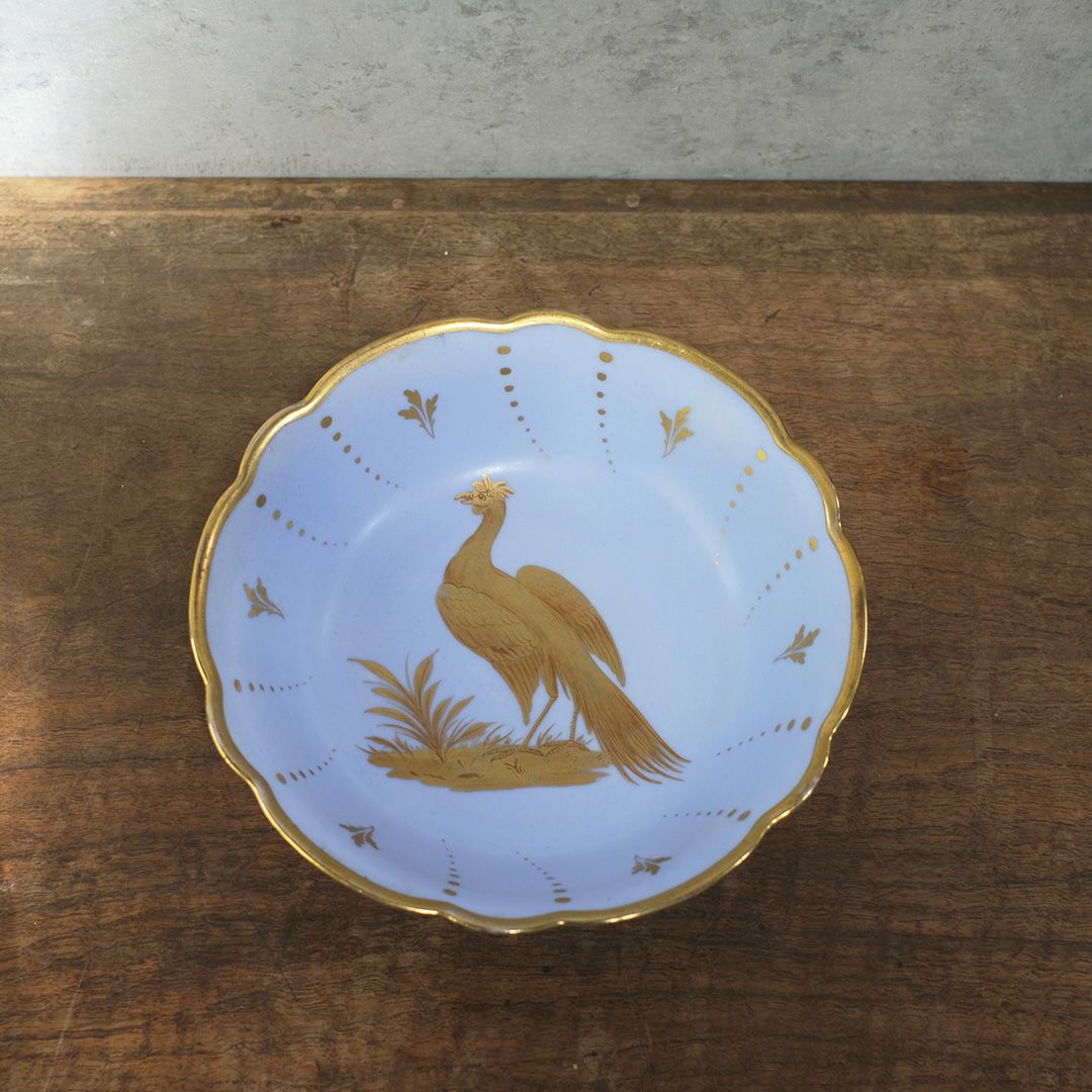アンティークボウル 雉 フェザント ハンドペイント フランス アンティーク食器1