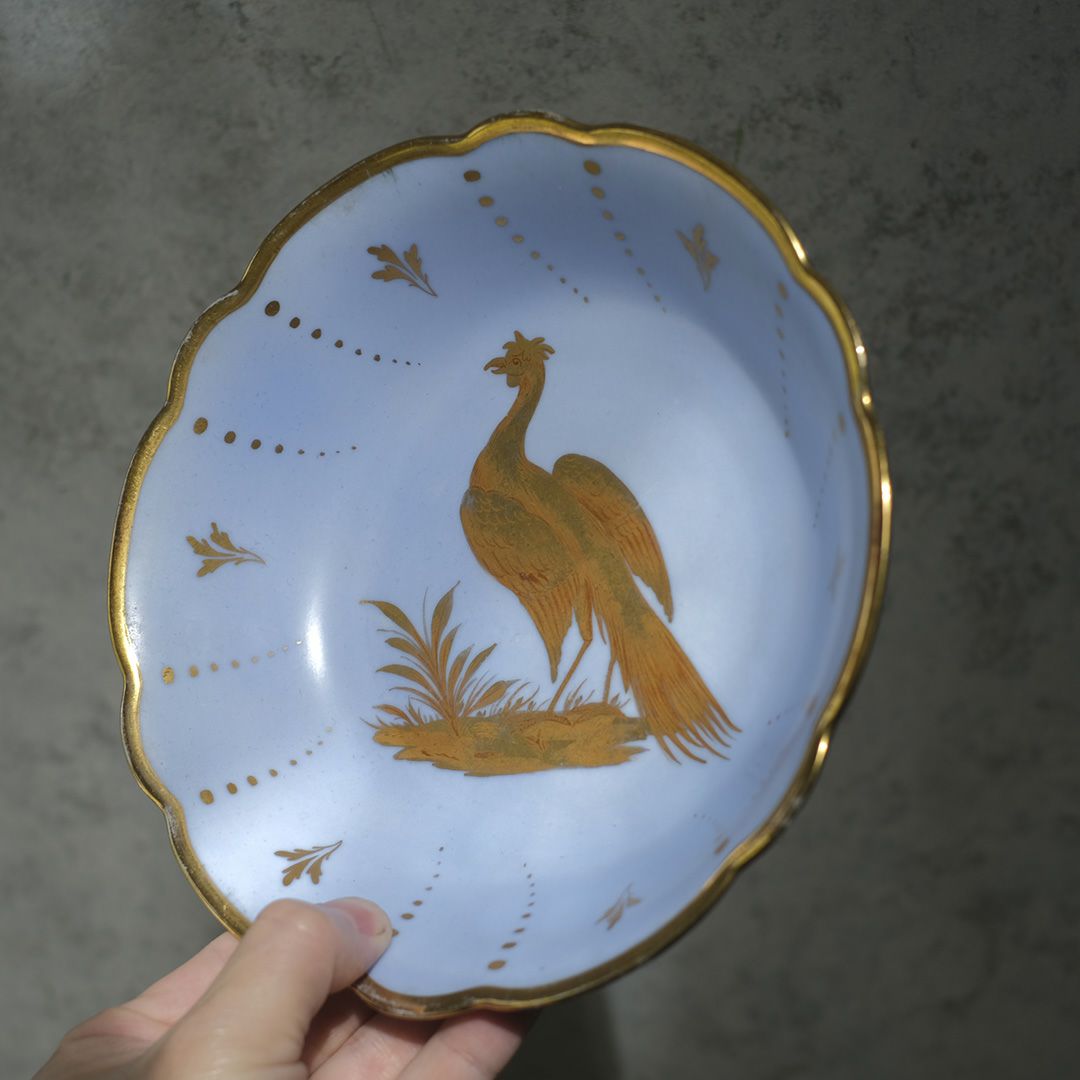 アンティークボウル 雉 フェザント ハンドペイント フランス アンティーク食器2