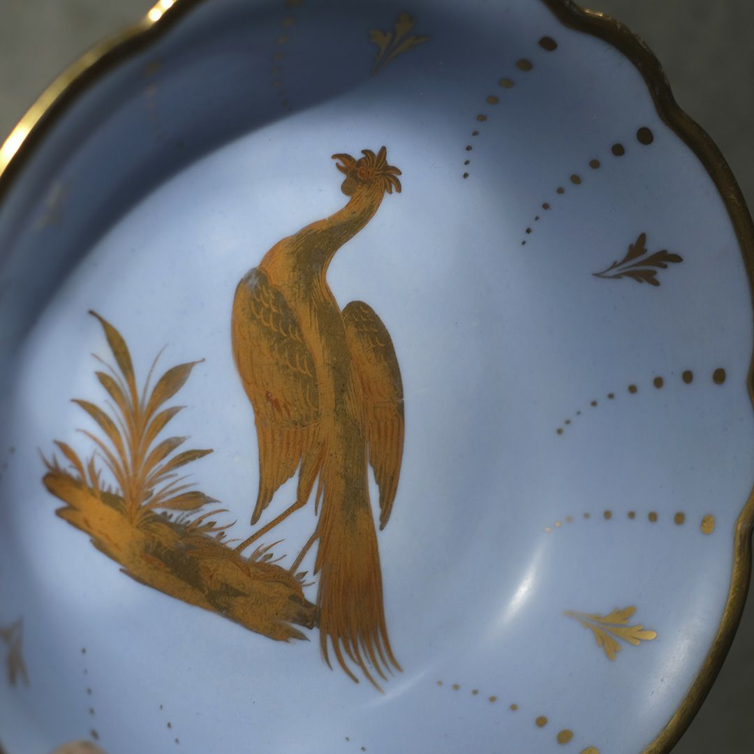 アンティークボウル 雉 フェザント ハンドペイント フランス アンティーク食器4