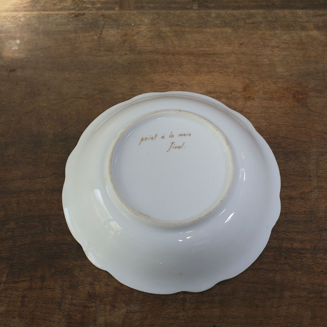 アンティークボウル 雉 フェザント ハンドペイント フランス アンティーク食器5