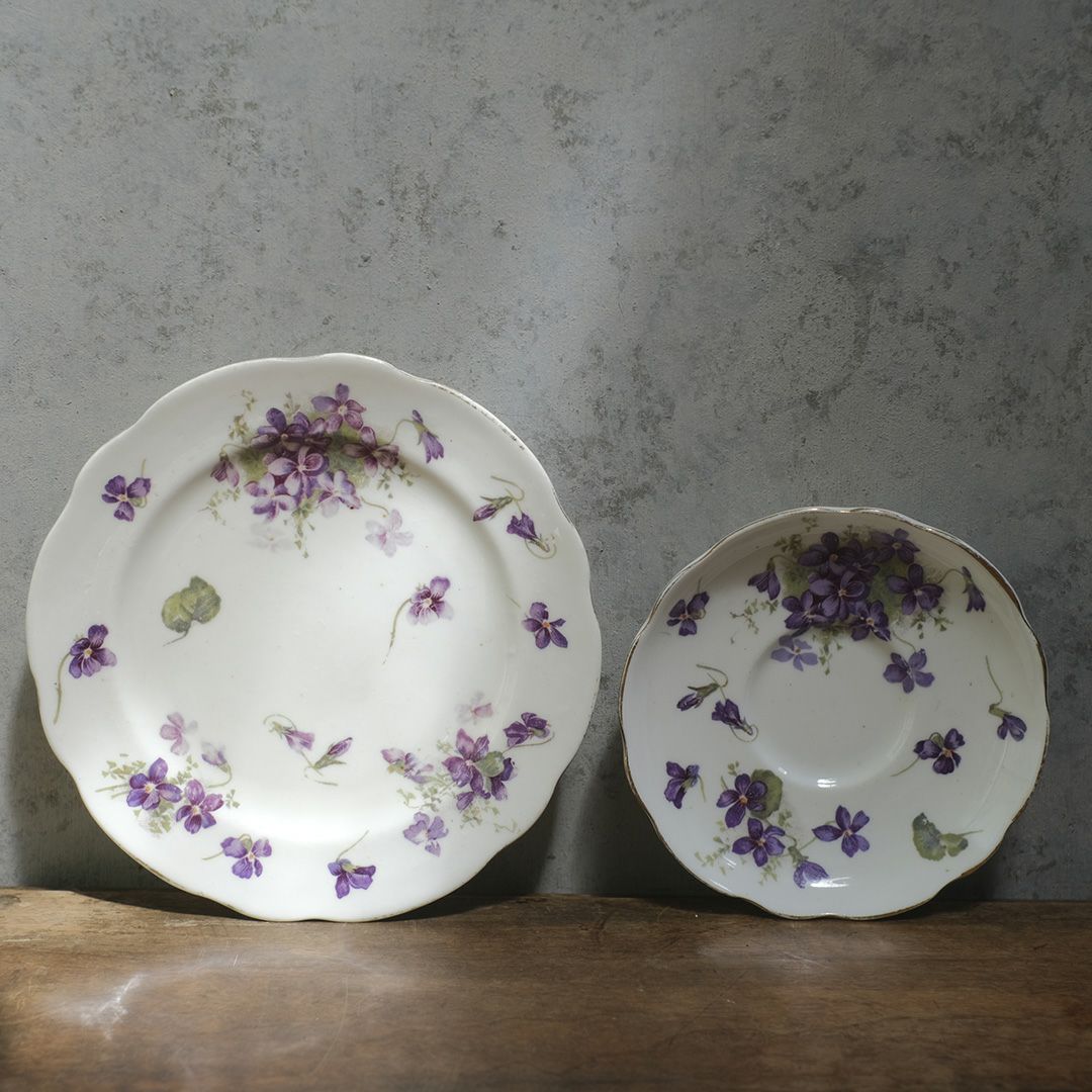 アンティークティーカップトリオ バイオレット 菫 イギリス5