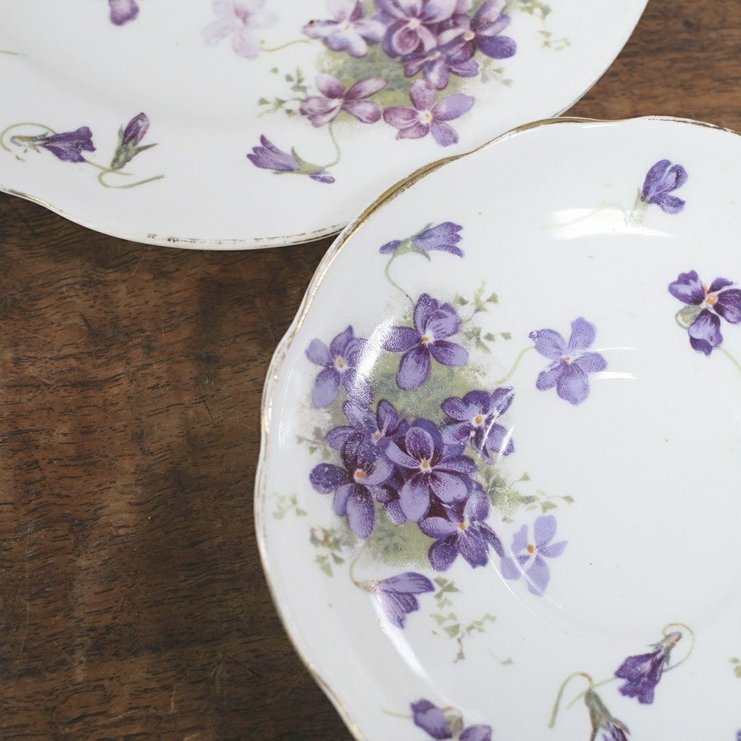 アンティークティーカップトリオ バイオレット 菫 イギリス9
