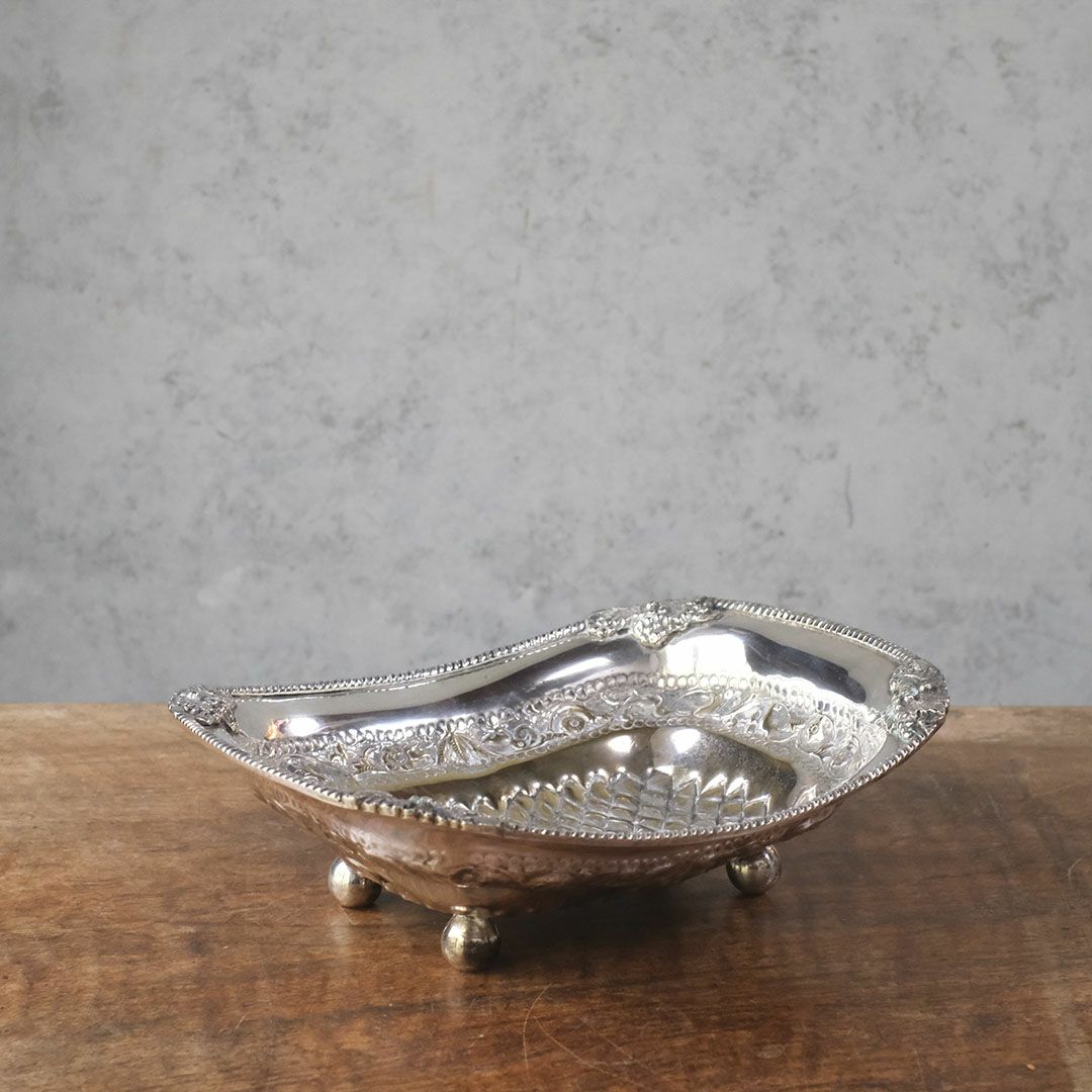 アンティークフルーツトレイ コンポート 脚付トレイ イギリス 銀メッキ2