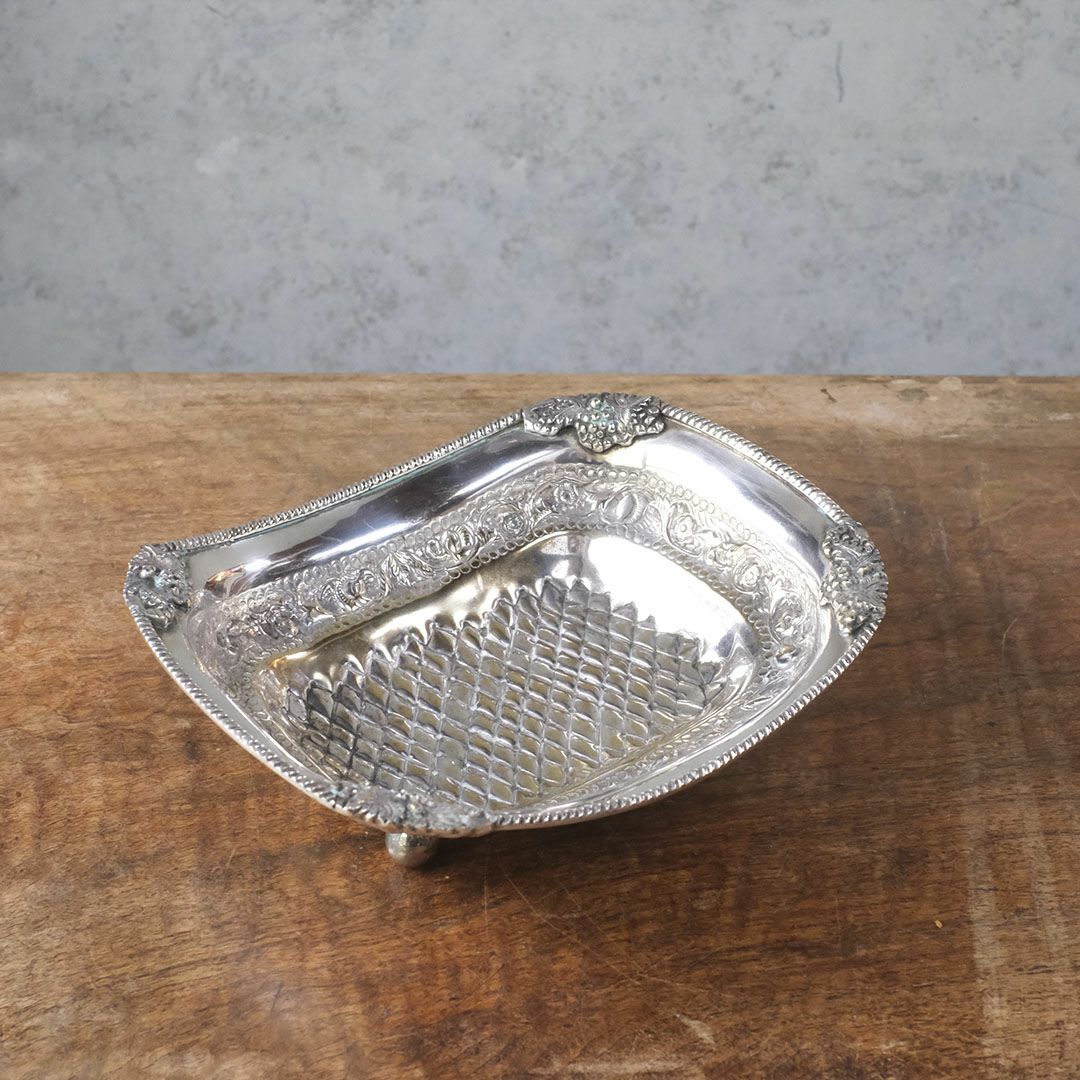 アンティークフルーツトレイ コンポート 脚付トレイ イギリス 銀メッキ3