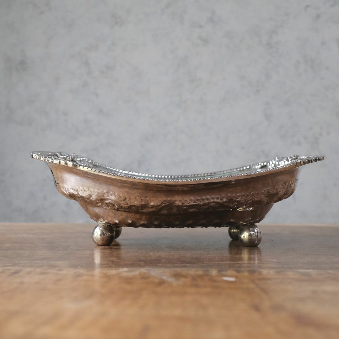 アンティークフルーツトレイ コンポート 脚付トレイ イギリス 銀メッキ4