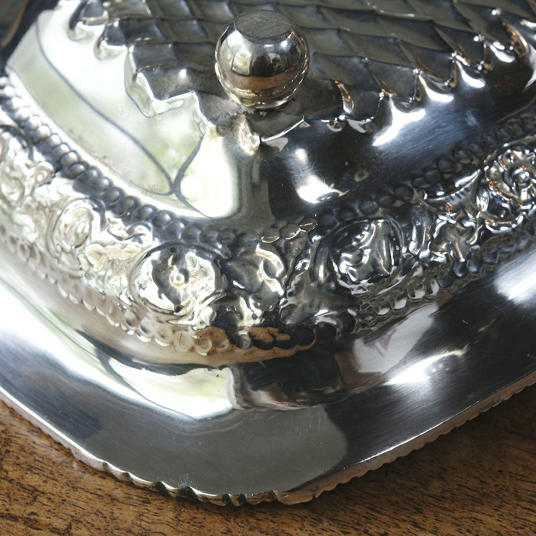 アンティークフルーツトレイ コンポート 脚付トレイ イギリス 銀メッキ7