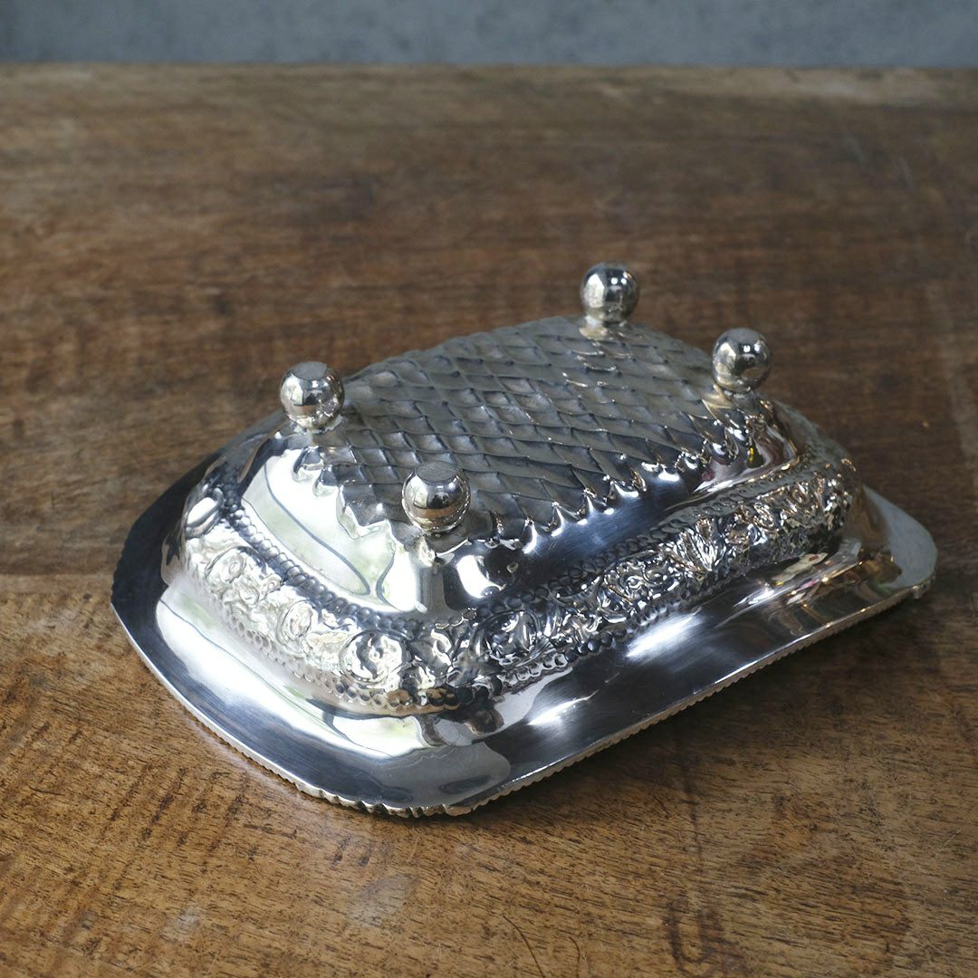 アンティークフルーツトレイ コンポート 脚付トレイ イギリス 銀メッキ8