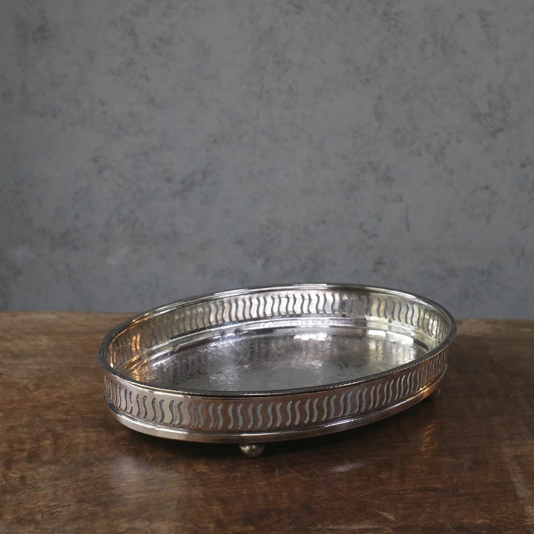 ヴィンテージトレイ イギリス シルバープレート お盆 銀メッキ1