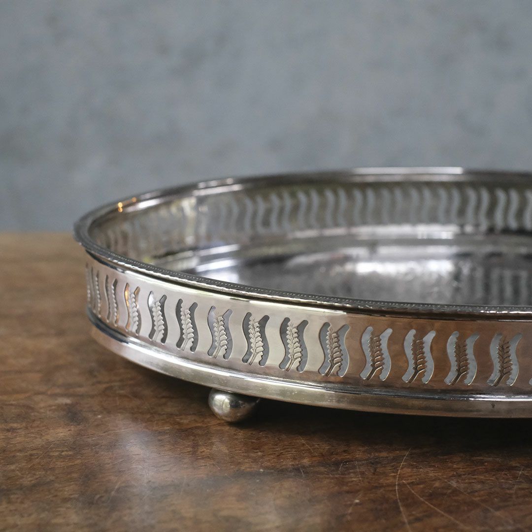 ヴィンテージトレイ イギリス シルバープレート お盆 銀メッキ5