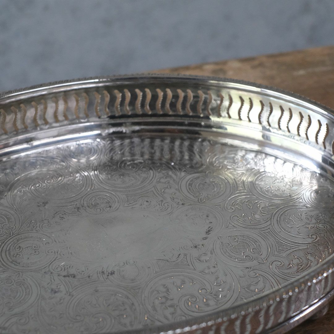 ヴィンテージトレイ イギリス シルバープレート お盆 銀メッキ6