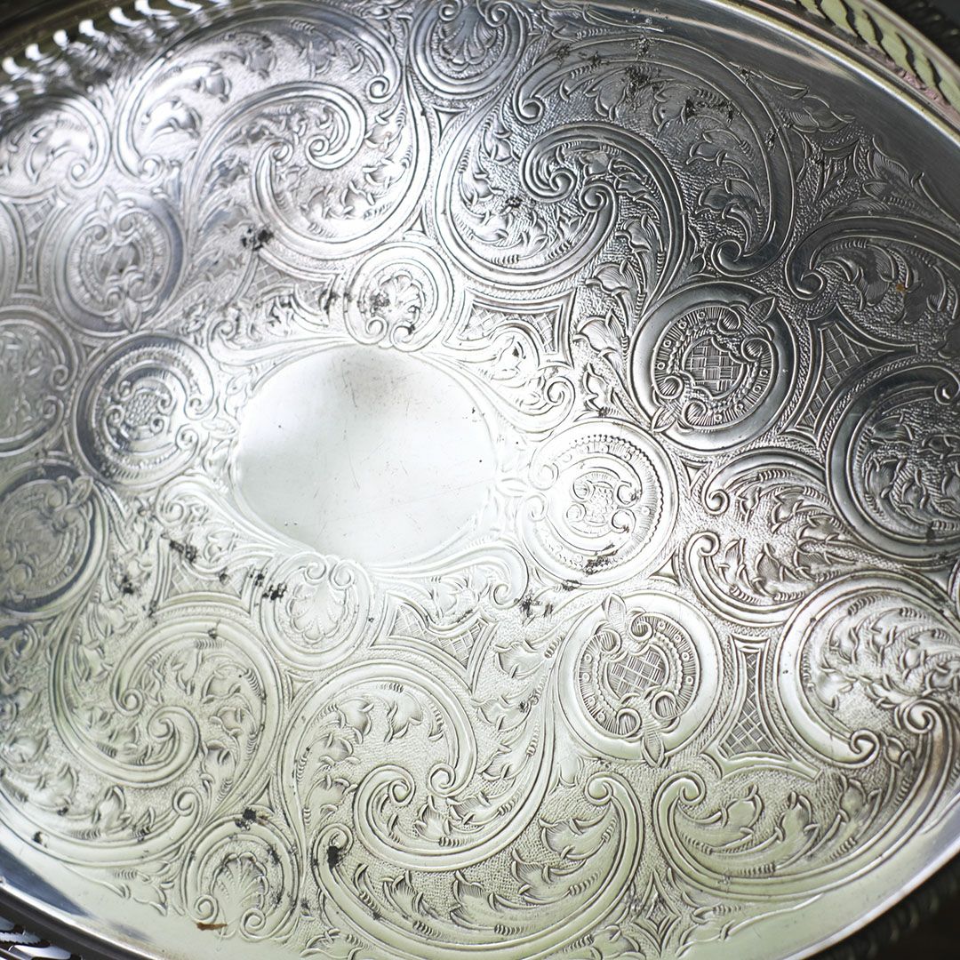 ヴィンテージトレイ イギリス シルバープレート お盆 銀メッキ7