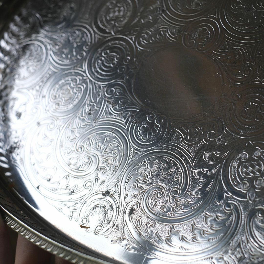 ヴィンテージトレイ イギリス シルバープレート お盆 銀メッキ8