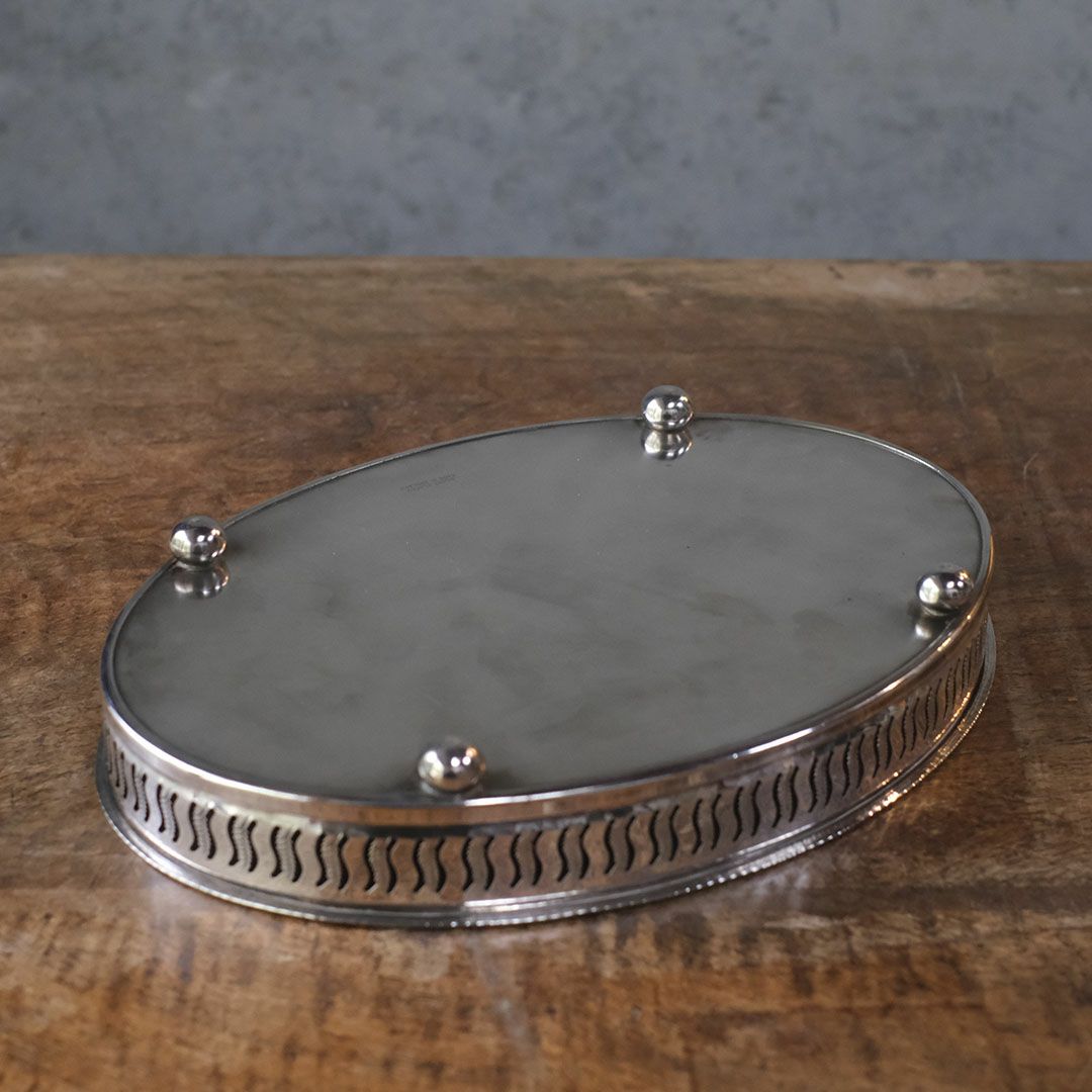 ヴィンテージトレイ イギリス シルバープレート お盆 銀メッキ9