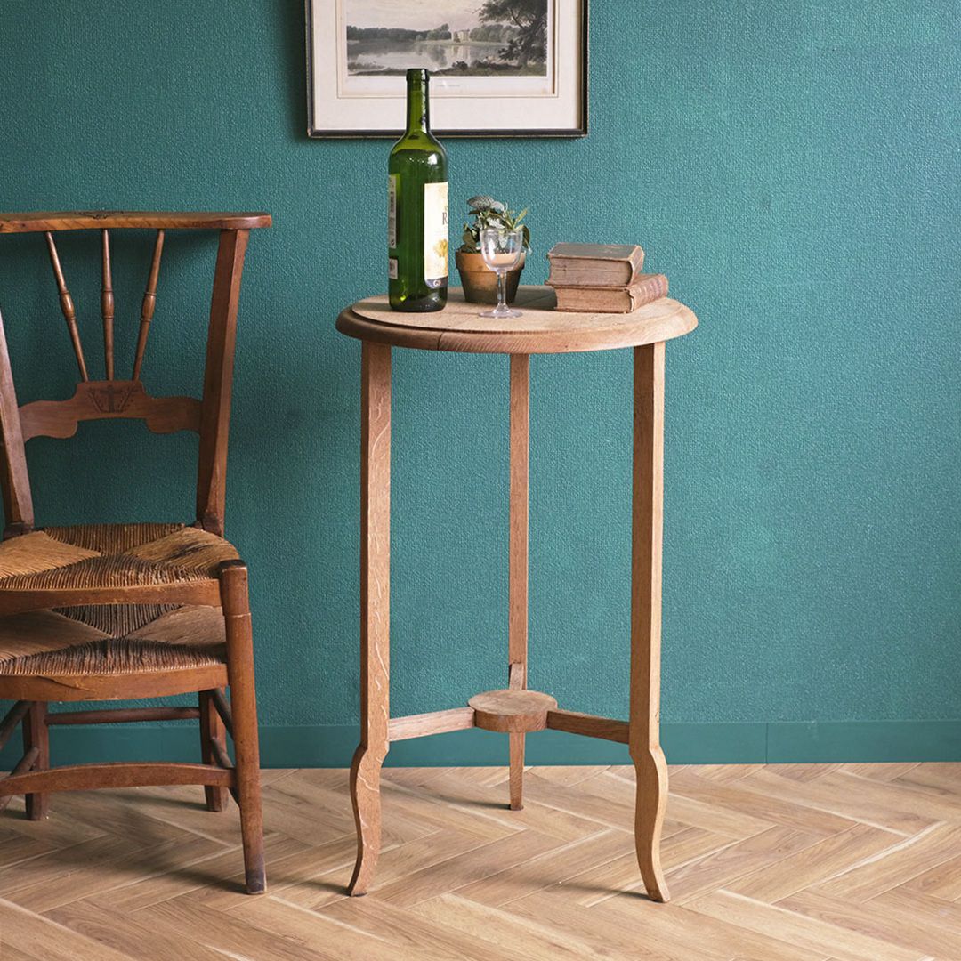 アンティークコンソールテーブル ラウンド サイドテーブル 剥離されたアンティーク家具