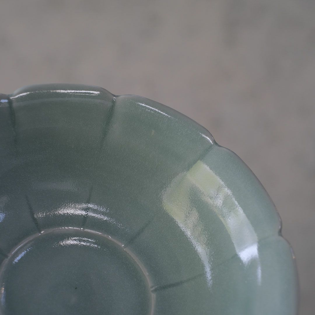 岡泰造 トルコ青釉 小鉢 瀬戸焼 和食器 フラワーリムボウル7