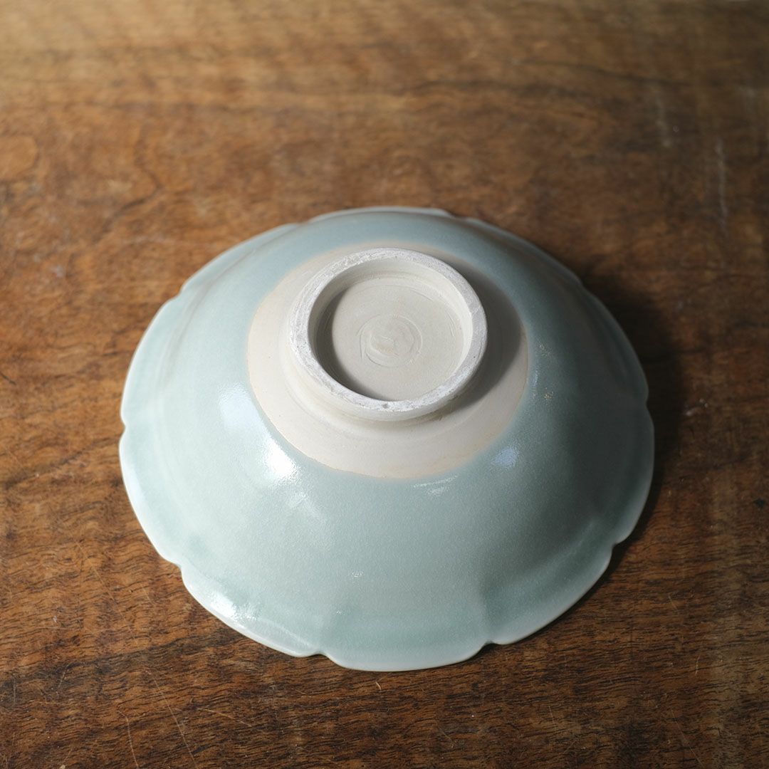 岡泰造 トルコ青釉 小鉢 瀬戸焼 和食器 フラワーリムボウル8