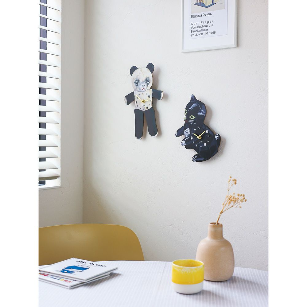 Nathalie Lete(ナタリーレテ)/ウォールクロック 遊ぶ黒猫