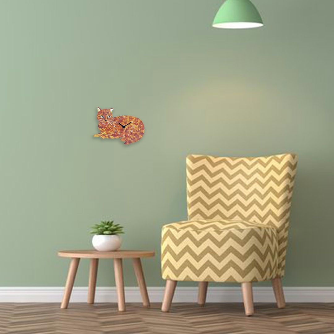 松尾ミユキ キャットクロック トラ猫 壁掛け時計