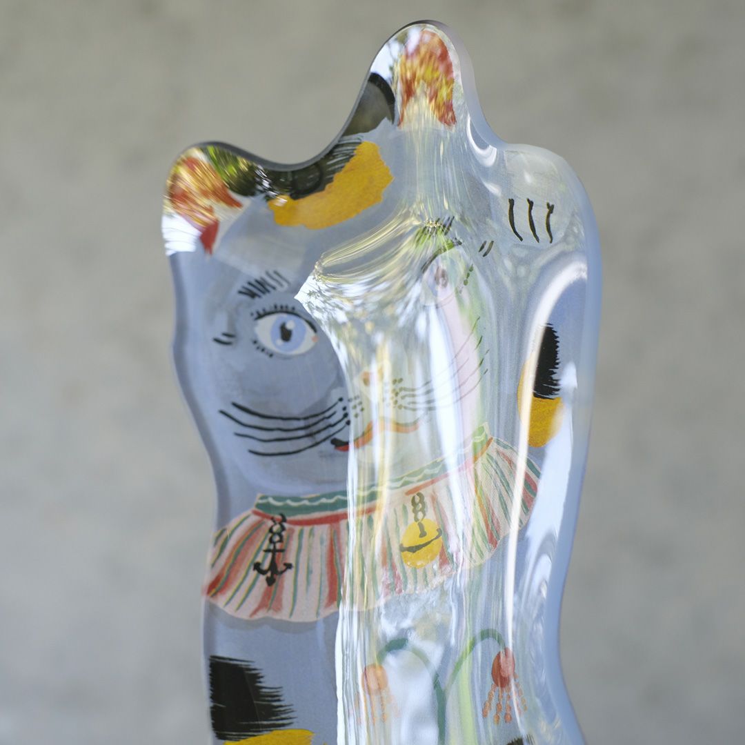 Nathalie Lete(ナタリーレテ) ガラストレイ 招き猫 ラッキーキャット 青4