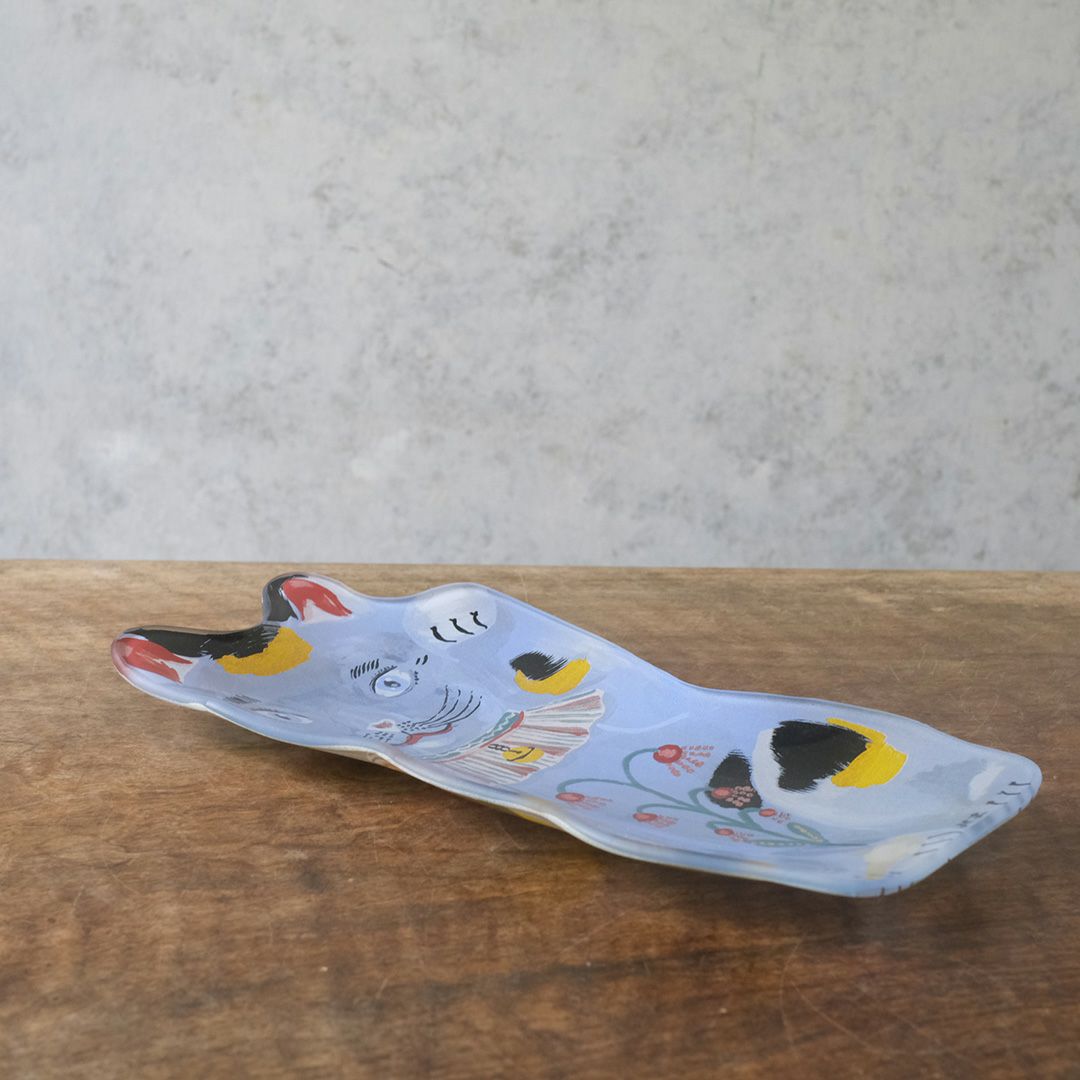 Nathalie Lete(ナタリーレテ) ガラストレイ 招き猫 ラッキーキャット 青5