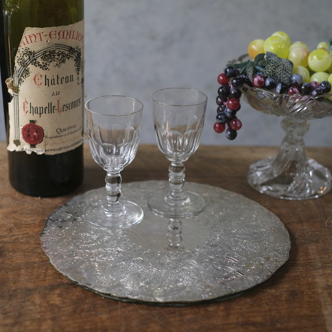 ヴィンテージマット シルバープレート ヴィクトリアン イギリス ラウンド L