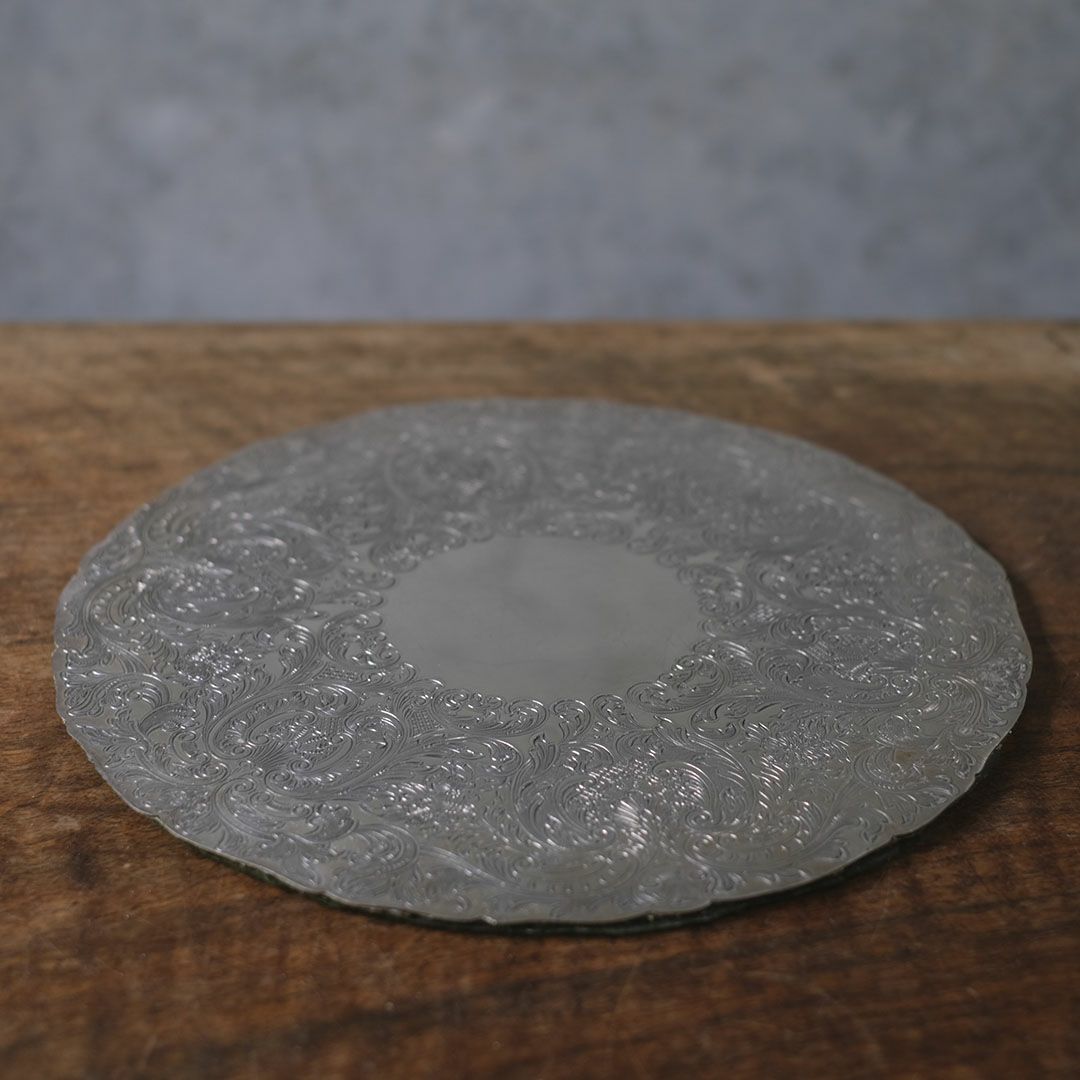 ヴィンテージマット シルバープレート ヴィクトリアン イギリス ラウンド L1