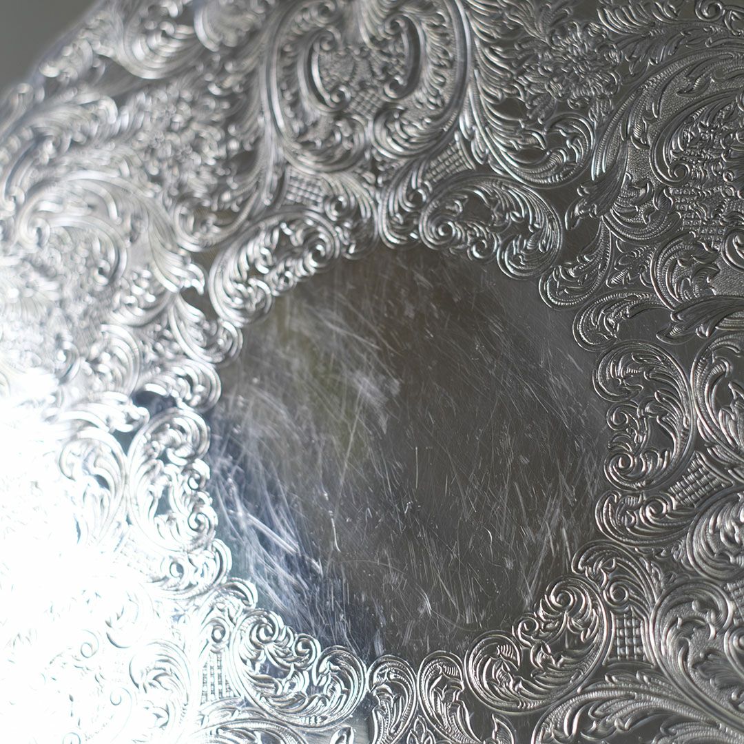 ヴィンテージマット シルバープレート ヴィクトリアン イギリス ラウンド L3